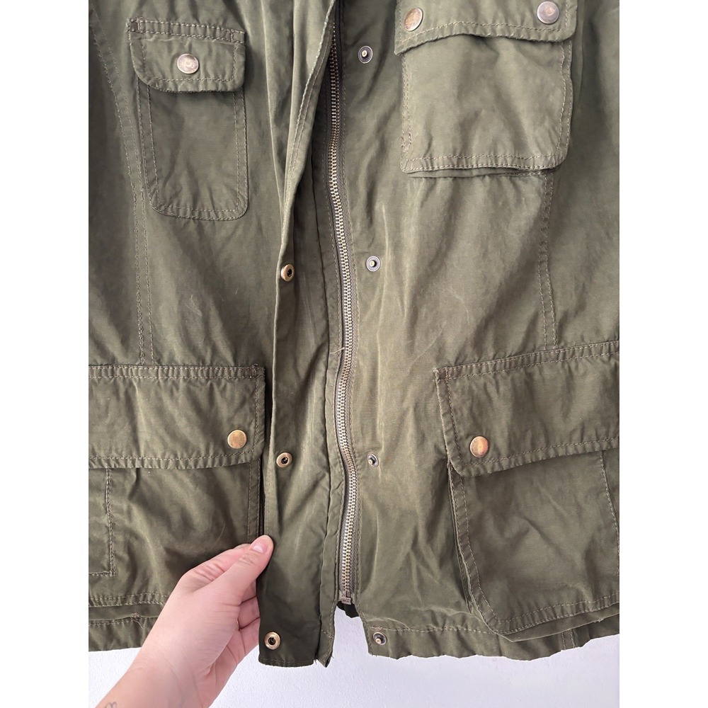 GAP Women's Green Full Zip Barn Jacket Chore Coat Corduroy Collar Size Medium - Picture 6 of 12